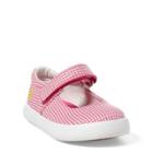 Ralph Lauren Pippa Gingham Canvas Sneaker Pink Gingham W/ White Pp