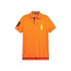 Ralph Lauren Custom Slim Fit Mesh Polo Basketball Orange