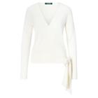 Ralph Lauren Lauren Silk-blend Wrap Sweater Herbal Milk