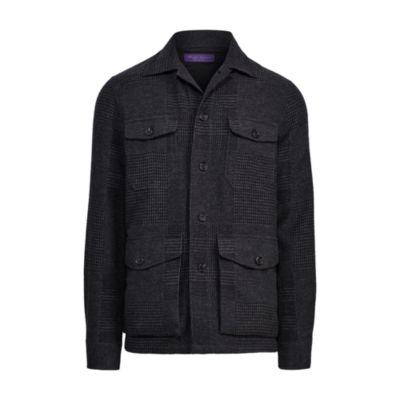 Ralph Lauren Patchwork Cashmere-silk Jacket Charcoal And Black
