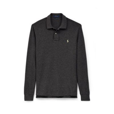 Ralph Lauren Custom Slim Long-sleeve Polo Black Marl Heather
