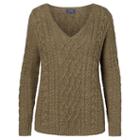 Polo Ralph Lauren Cotton-linen V-neck Sweater Olive