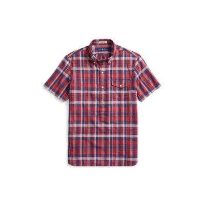 Ralph Lauren Classic Fit Madras Sport Shirt Venetian Red/indigo 1x Big
