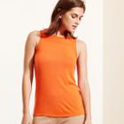 Ralph Lauren Lauren Petite Silk-blend Sleeveless Sweater Orange