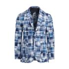 Ralph Lauren Morgan Madras Sport Coat Navy And White