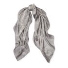 Ralph Lauren Lauren Kathleen Brocade Silk Scarf Silver