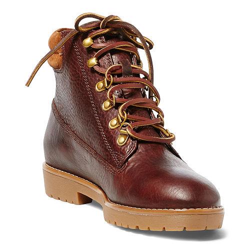 Ralph Lauren Lauren Mikelle Tumbled Leather Boot Tan