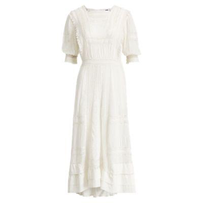 Ralph Lauren Cotton Voile Midi Dress Antique White