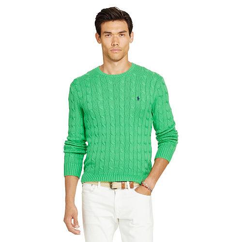 Polo Ralph Lauren Cable-knit Cotton Sweater Green Bean