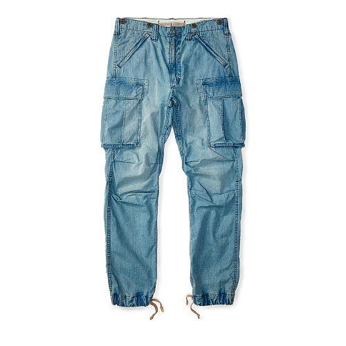 Ralph Lauren Rrl Cotton Ripstop Cargo Pant Faded Indigo