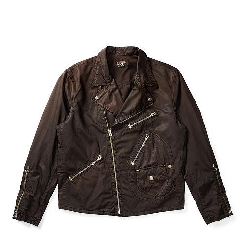 Ralph Lauren Rrl Cotton-blend Moto Jacket Boot Black