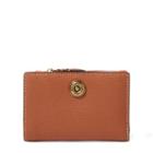 Ralph Lauren Compact Pebbled Leather Wallet Lauren Tan/orange