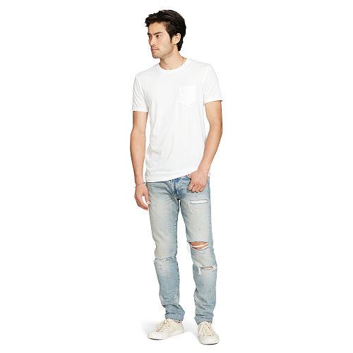 Ralph Lauren Denim & Supply Cotton Jersey Pocket Tee White