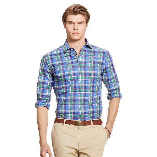 Polo Ralph Lauren Slim-fit Plaid Poplin Shirt Liberty Blue/pine