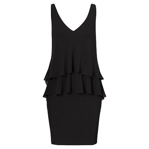 Ralph Lauren Lauren Georgette Tier Dress Black