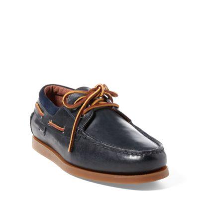 Ralph Lauren Dayne Leather Boat Shoe Newport Navy