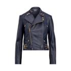 Ralph Lauren Leather Moto Jacket Blue
