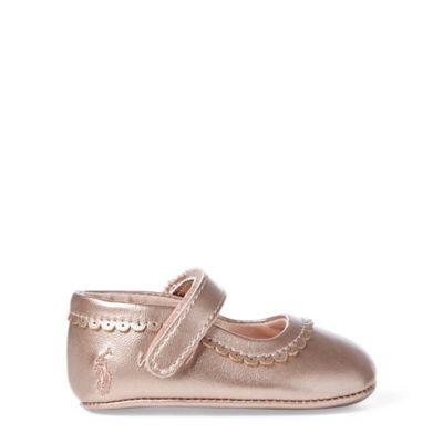 Ralph Lauren Faux-leather Mary Jane Sneaker Pink Shimmer 0 (0-6 Wks)