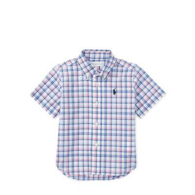 Ralph Lauren Plaid Stretch Cotton Shirt White Multi 18m