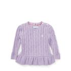 Ralph Lauren Cable-knit Cotton Sweater French Lilac 9m