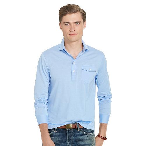 Polo Ralph Lauren Hampton Cotton Jersey Shirt Spinnaker Blue