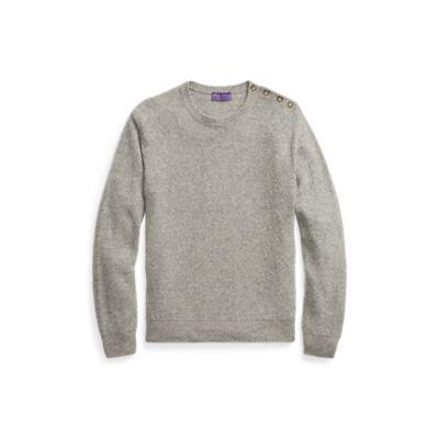 Ralph Lauren Single-button Cashmere Sweater Light Grey