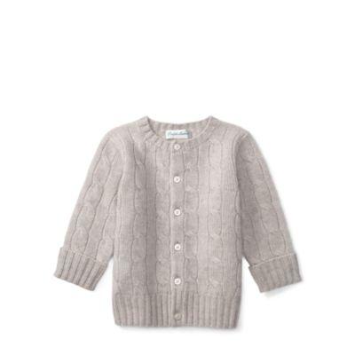 Ralph Lauren Cable-knit Cashmere Cardigan Grey 12m