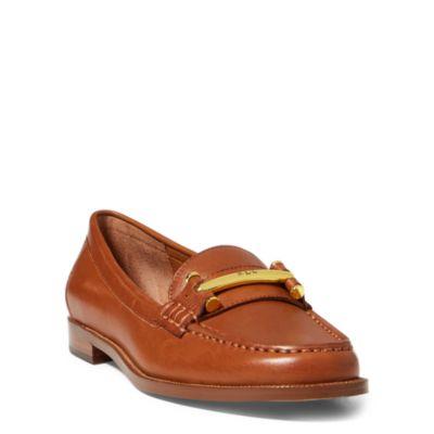 Ralph Lauren Flynn Calfskin Loafer Deep Saddle Tan