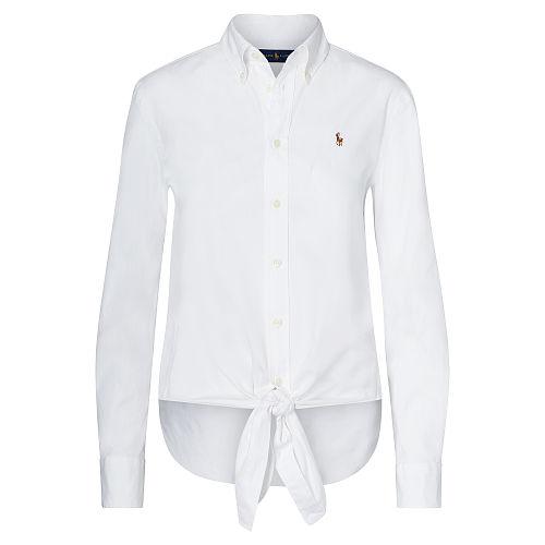 Polo Ralph Lauren Tie-front Oxford Shirt Bsr White