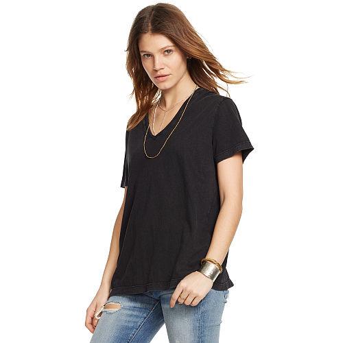 Ralph Lauren Denim & Supply Jersey V-neck Tee Polo Black