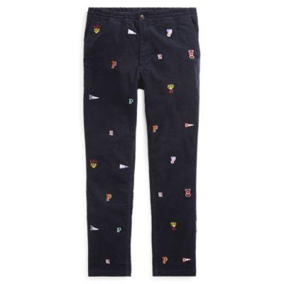 Ralph Lauren Polo Prepster Corduroy Pant Avi Navy W/ Tailgate Emb
