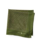 Ralph Lauren Neat Wool Pocket Square Green