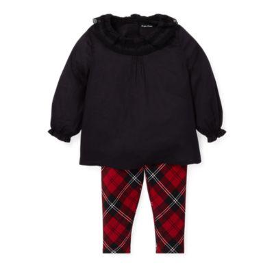 Ralph Lauren Ruffled Top & Legging Set Polo Black 3m