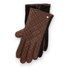 Ralph Lauren Quilted Leather Tech Gloves Field Brown/black