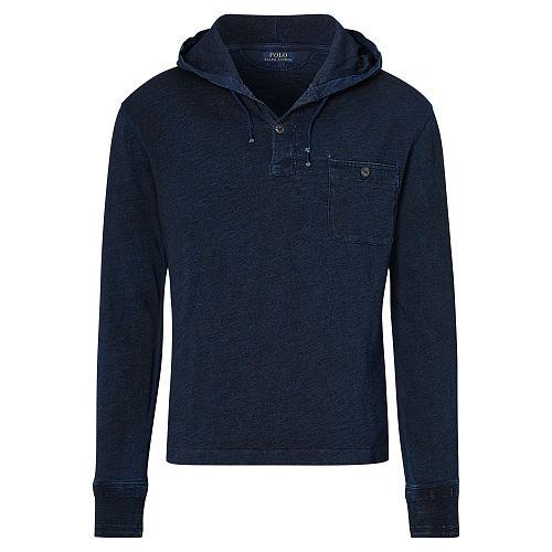Polo Ralph Lauren Indigo-dyed Cotton Hoodie Dark Indigo