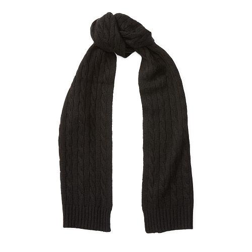 Polo Ralph Lauren Cable-knit Cashmere Scarf Polo Black