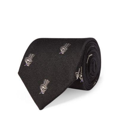 Ralph Lauren Top Hat & Skull Tie Black