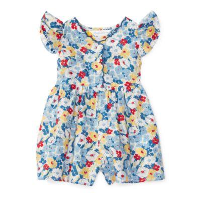 Ralph Lauren Floral Cotton Romper Blue Multi 3m