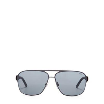 Ralph Lauren Rubber Navigator Sunglasses Matte Gunmetal