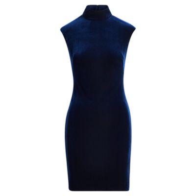 Ralph Lauren Velvet Mockneck Dress Nightfall