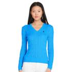 Polo Ralph Lauren Cable-knit Side-slit Sweater Brookfield Blue