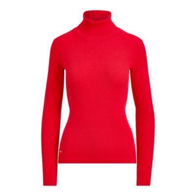 Ralph Lauren Stretch Cotton Turtleneck Lipstick Red