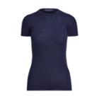 Ralph Lauren Ribbed Silk Crewneck T-shirt Bright Navy