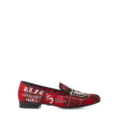Ralph Lauren Willard Crest Plaid Slipper Red