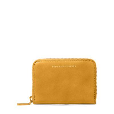 Ralph Lauren Leather Small Zip Wallet Ochre