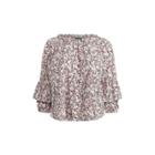 Ralph Lauren Ruffled-cuff Floral Jersey Top Blush Multi