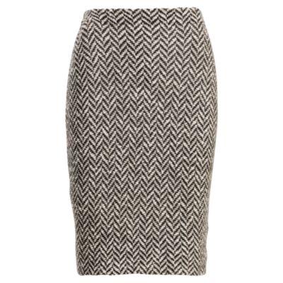 Ralph Lauren Herringbone Knit Pencil Skirt Black/cream