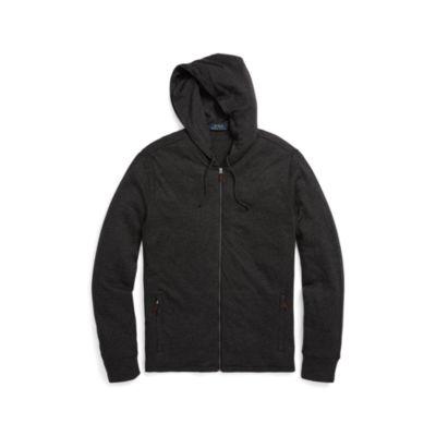 Ralph Lauren Modal-cotton-jacquard Hoodie Black Marl Heather
