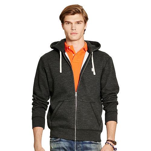 Polo Ralph Lauren Cotton-blend-fleece Hoodie Black Marl Heather