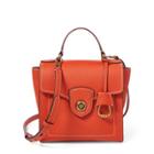 Ralph Lauren Leather Crossbody Satchel Bag Burnt Orange
